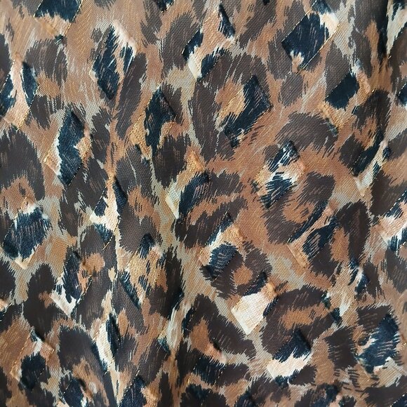 VTG 1990s Hampton Nites Sz 12 Cheetah Print Chiffon Cocktail Maxi Dress Lined - Picture 9 of 14